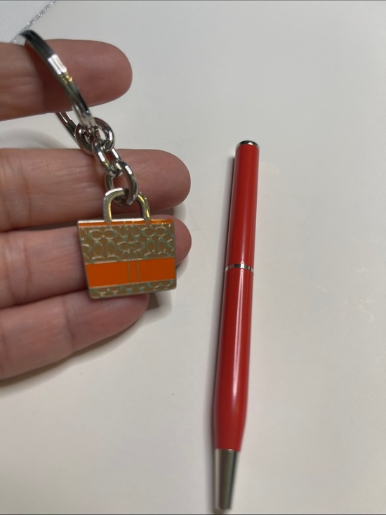 Coach Accessories - Coach Bag Keychain Charm in Orange and Coach Pen